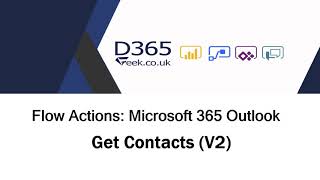 Microsoft 365 Outlook Actions: Get Contacts V2