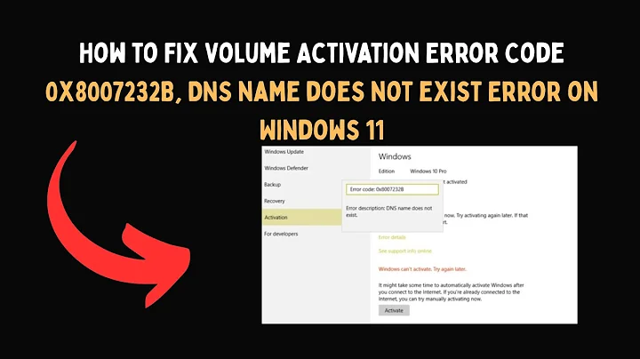 How to Fix Volume Activation Error Code 0x8007232B, DNS name does not exist Error on Windows 11