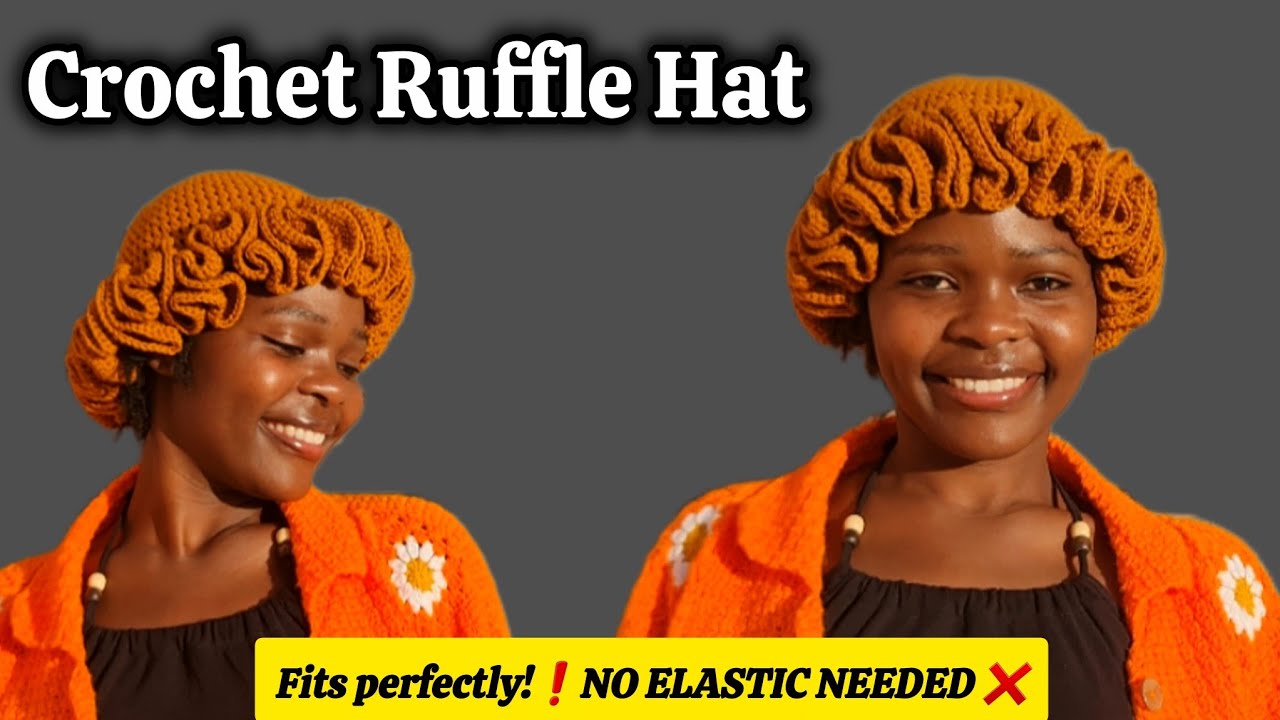 Как связать крючком шапку с оборками, которая идеально сидит | Резинка не нужна