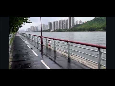 強颱蘇拉未直襲前 城門河少量河水已湧上單車徑｜Yahoo Hong Kong