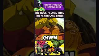 The Hulk Plows Thru The Warriors Three #hulk #loki #asgard