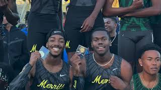 Merritt College wins the 4x400m Relay at Northern California Champs
