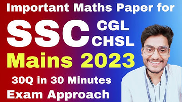 Set-5 : Expected Maths Paper for SSC CGL & CHSL Mains 2023- Rohit Tripathi