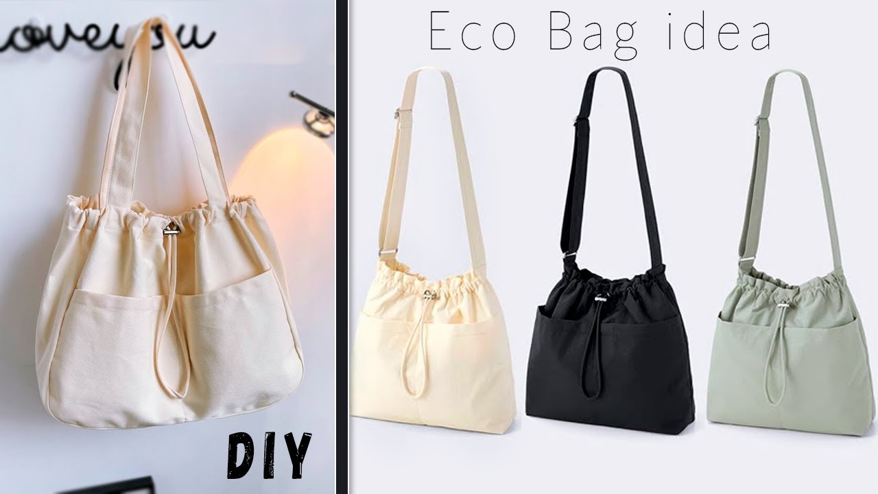 DIY Tote Bag from Cloth making. Textile handbag idea