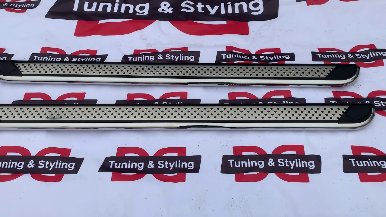 Боковые пороги Maydos V2 (2 алюминий ↗ нерж) Mercedes ML