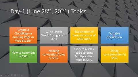 SSJS Day 1 Introduction