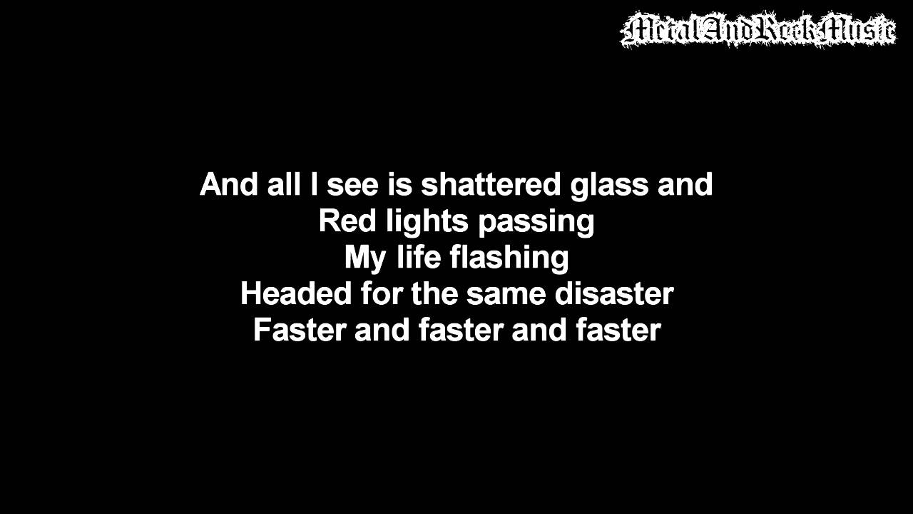 Three Days Grace - Car Crash, Lyrics on screen