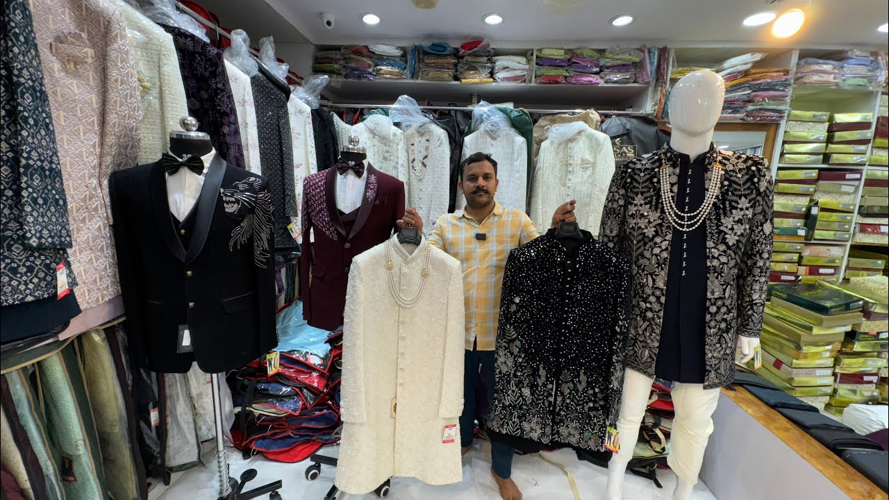 Chickpet Bangalore Wholesale & Retail Menswear Shop | Grooms Wedding Sherwani | Blazers | Sherwani