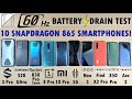 60Hz Refresh Rate Battery Life DRAIN TEST - 10 Snapdragon 865 Powered Smartphones!