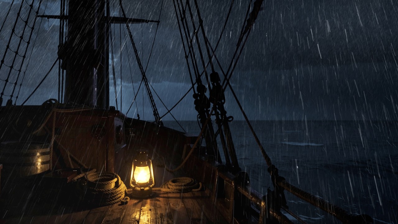 The boat drifted gently in the light rain - You will sleep better than ever tonight