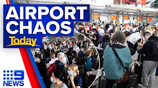 Airport chaos as flight cancellations hit east coast | 9 News Australia