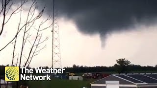 FUNNEL CLOUD caught on camera north of Hamilton, ON