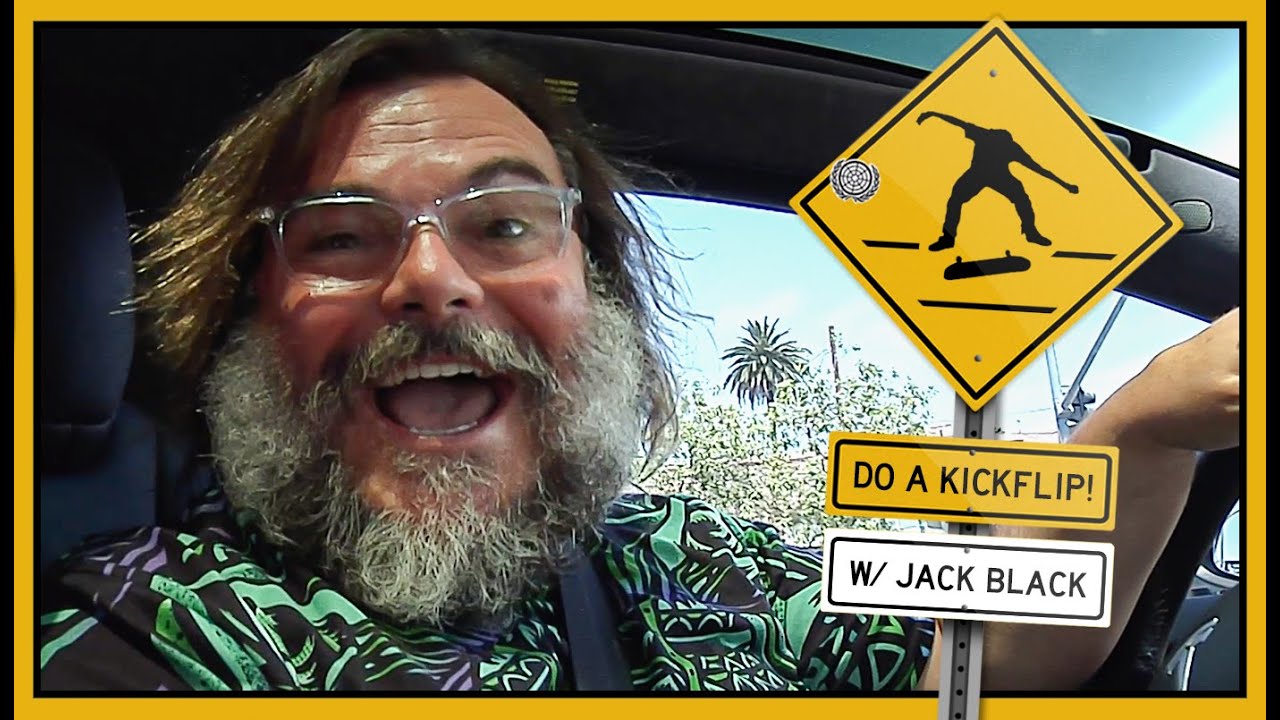 Jack Black Yells DO A KICKFLIP! At Skateboarders From His Car