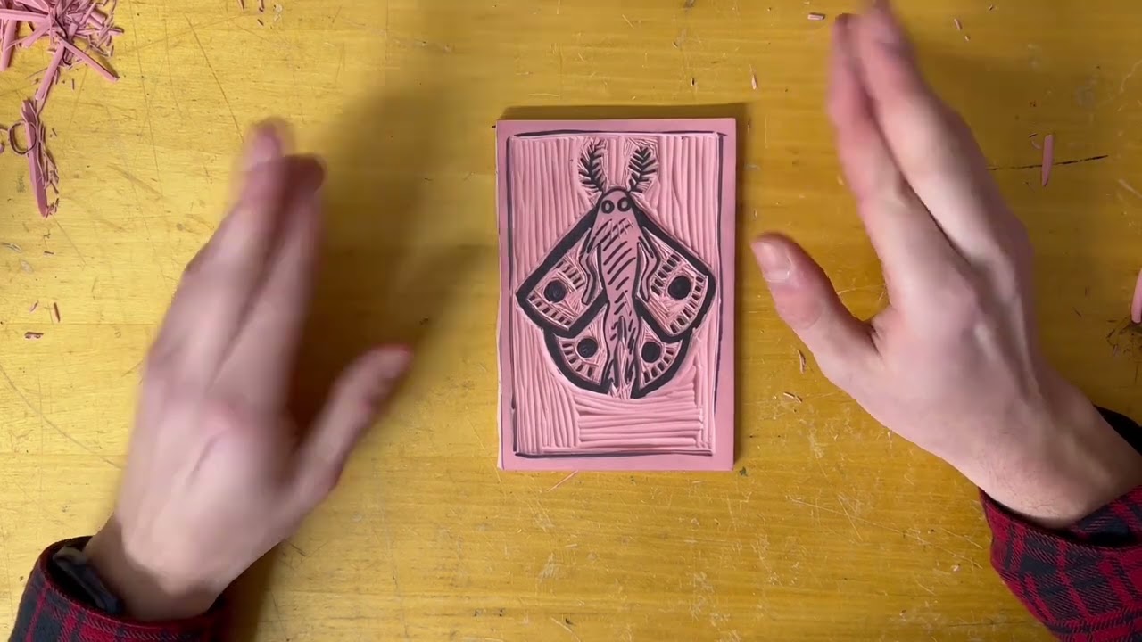 Linocut MOTHMAN