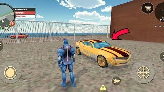 Rope Hero: Vice Town (Yellow BMW Luxury Car Secret Location) Find Luxury Car - Android Gameplay HD screenshot 1