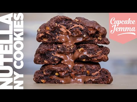 Our Most Requested Cookie Recipe NUTELLA filled Chunky New York Cookies!  Cupcake Jemma Channel