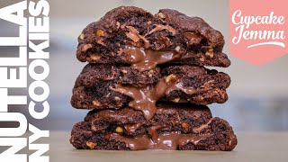 Our Most Requested Cookie Recipe: NUTELLA filled Chunky New York Cookies | Cupcake Jemma Channel