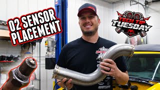 O2 sensor placement in a turbo downpipe!  Tech Tip Tuesday