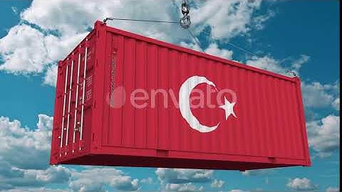 Cargo Container with Flag of Turkey | Motion Graphics - Envato elements