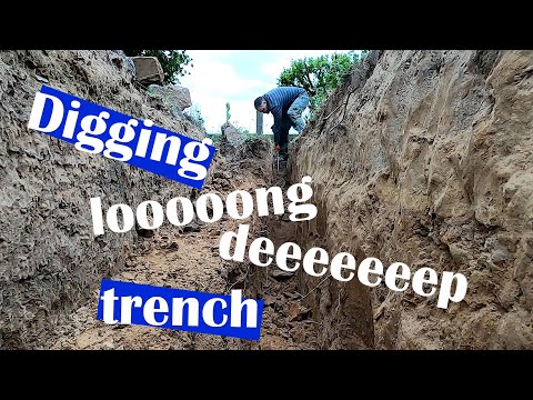 HAND DIGGING a trench for water pipe - DONE! / BEST border stones DEAL ever