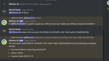 Alfresco AI and Discord to manage and chat document