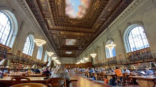 Studying in the Rose Main Reading Room at NYPL in Manhattan