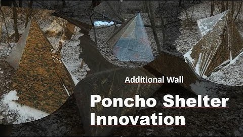 Poncho Shelter Setup Innovation. Plow point & small wall. More safe, dry space. Większe schronienie