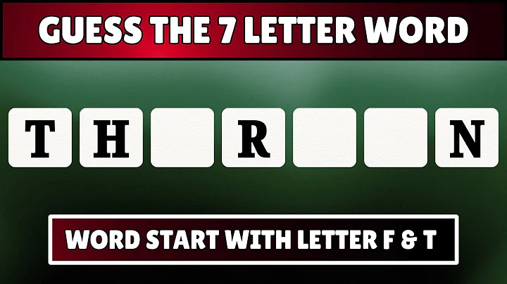 Guess the 7-Letter Word without Vowels: Start with F and T | Quiz World Sunita