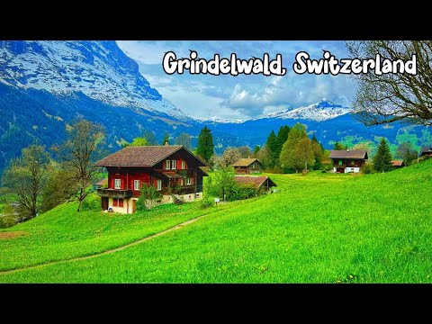 Grindelwald, Switzerland walking tour 4K 60fps - The Most Beautiful Villages in Switzerland