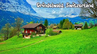 Grindelwald, Switzerland walking tour 4K 60fps - The Most Beautiful Villages in Switzerland