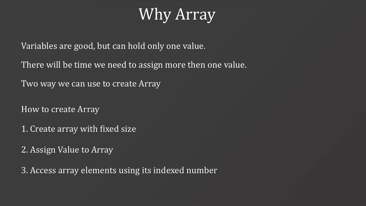 013 1 Array Intro - YouTube