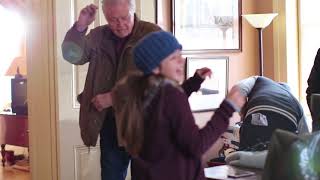 Jon Voight dancing on set with co-star Alexa Nisenson & Crew