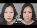 Makeup for uneven eyes | Monolid & Double Eyelid Tutorial