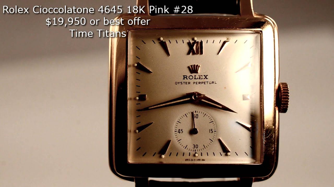 Rolex Cioccolatone 4645 #28 18K Pink Gold Automatic COSC Extremely Rare