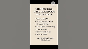 7Day Routine That Will Change Your Life💪#motivation#discipline#morningroutine#selfimprovement#shorts