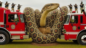 Heroic Rescue Team Saves Stubborn Capybara from a Terrifying Giant Python Attack