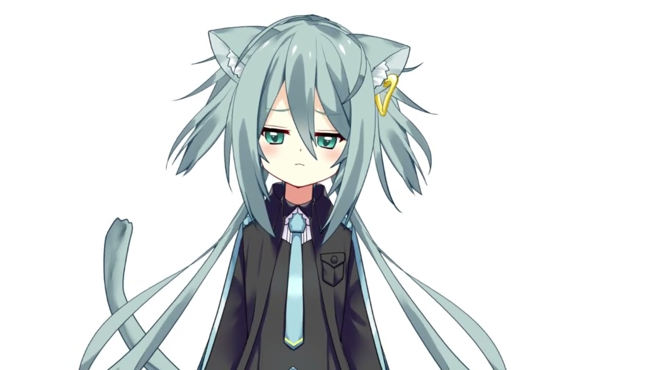 汎用モデル】猫耳ツインテール少女【カラーカスタマイズ】 - ぷわわ
