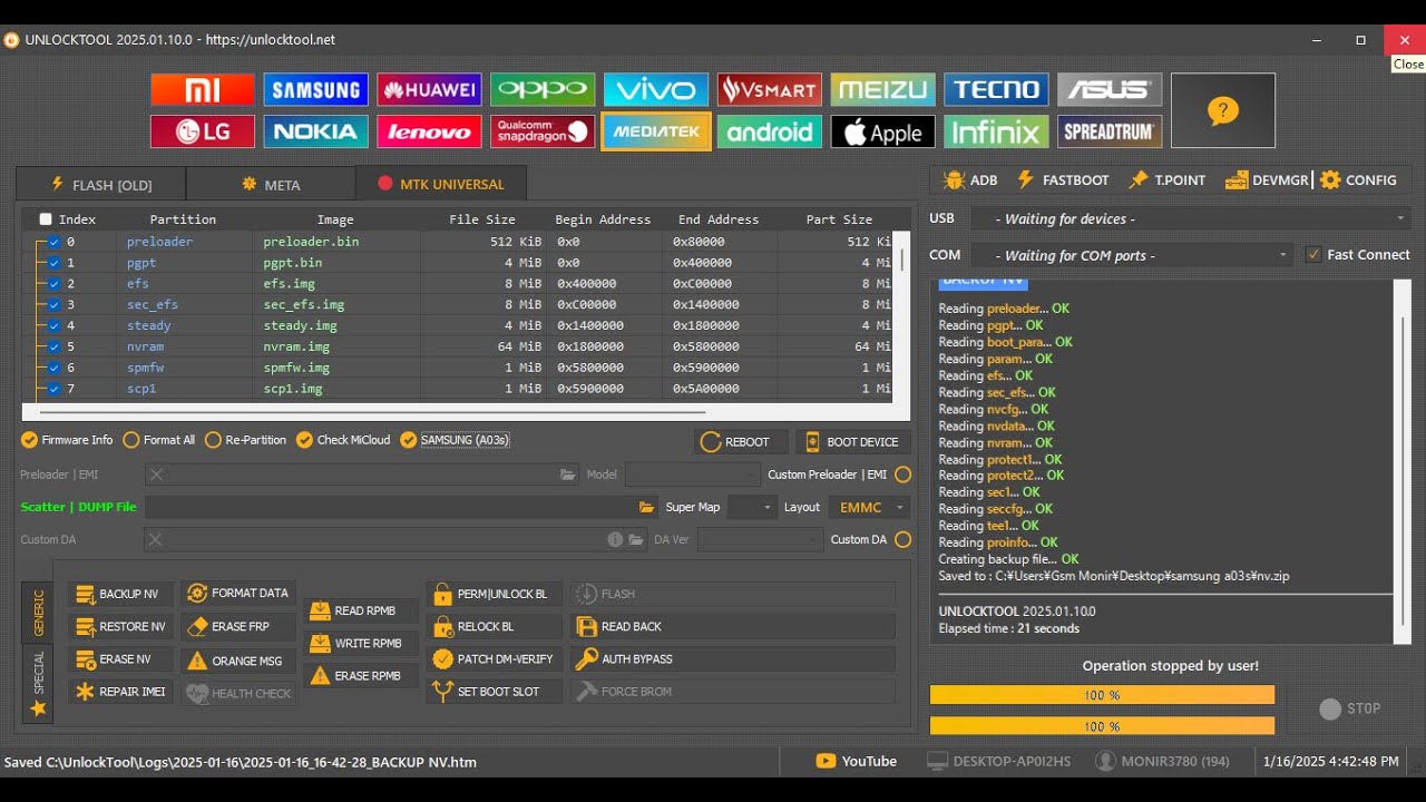 Realme C20 rmx3061 Full dump file+NV+flash file By unlock tool