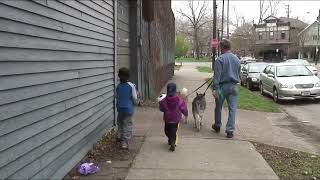 4162006. Tim Herron Walks His Dogs Down Literary Road.