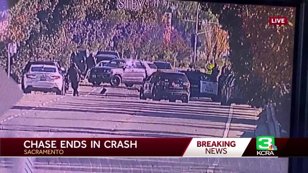 Police chase ends with crash in Sacramento - YouTube
