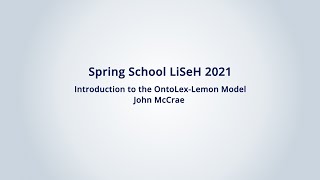Introduction to the OntoLex-Lemon Model
