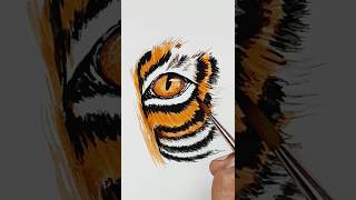 how to paint a tiger eye with acrylic colour | for beginners | #shorts