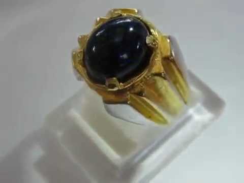  Cincin  Pria Antik  Classic Black Opal Kalimaya Ring 8US 