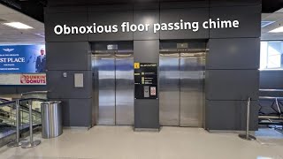 Annoying Montgomery KONE MX hydraulic elevators at Dulles Airport (Mobile Lounges) in Dulles VA