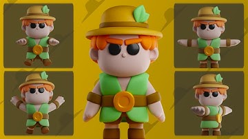 🌾 Scarecrow 🌾 - Character Creation And Animation Blender 3D (Timelapse)