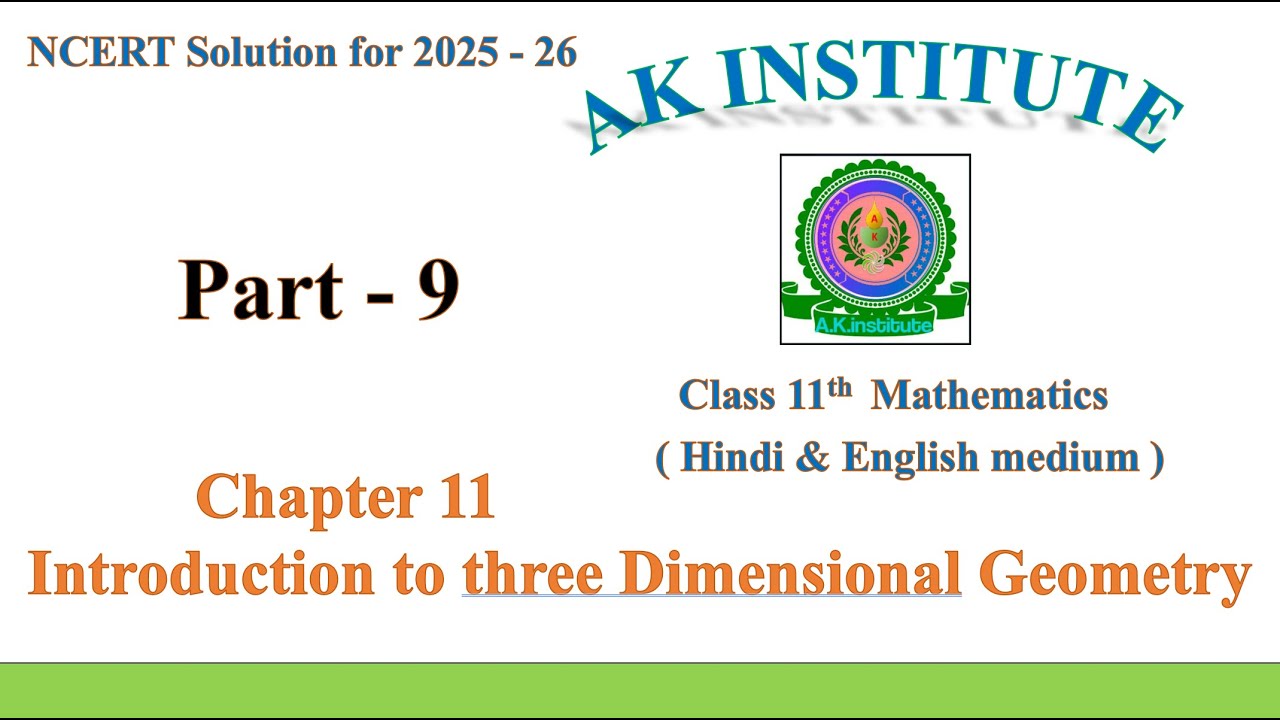 Introduction to three Dimensional Geometry || part 9