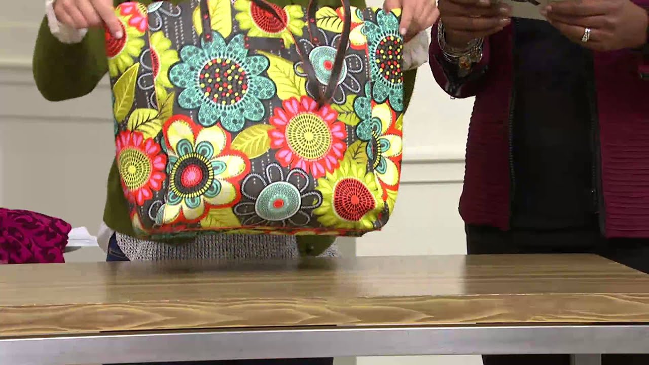 Vera Bradley Faux Leather Scalloped Edge Tote Bag with Nancy Hornback