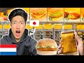 Japanese guy tries Dutch Street Food in a Vending Machine in Amsterdam🇳🇱
