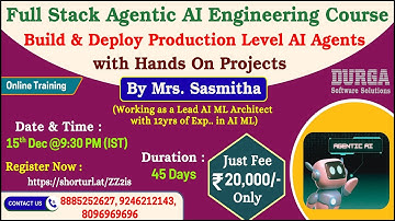 Full Stack Agentic AI Engineering Course Online Training @ DURGASOFT