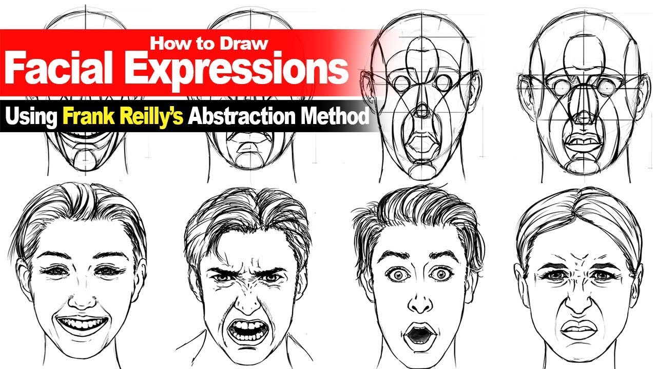 Method face. Мимика рисование портрета. Нарисовать рисунок мимика человека. Reilly method. Мимика лица карандашом для начинающих.